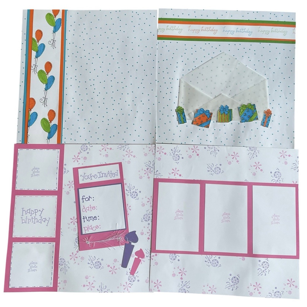Lot Journaling Happy Birthday Scrapbook Layouts 12x12 Stamped CTMH Paper Crafts